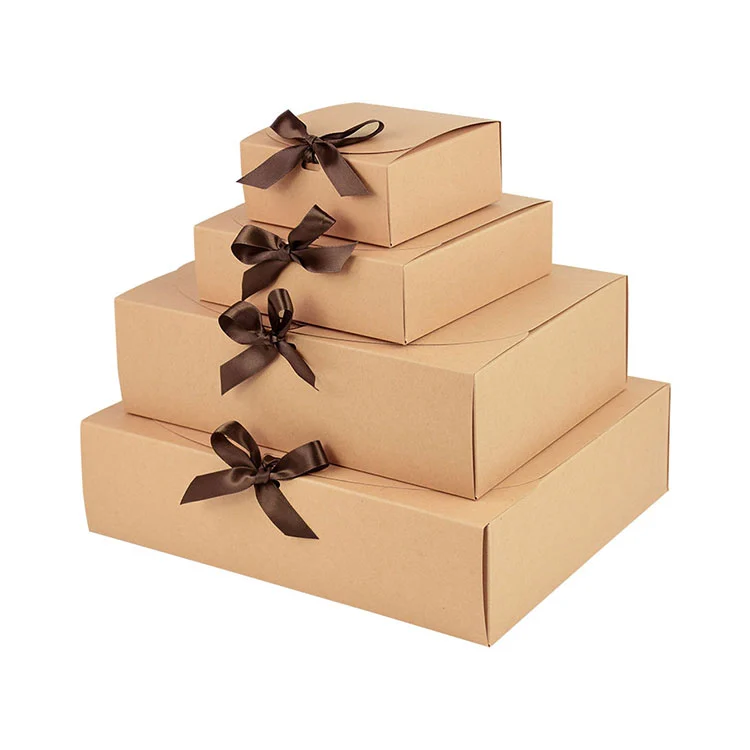 বো রিবন সহ DIY লোগো উপহার বাক্স