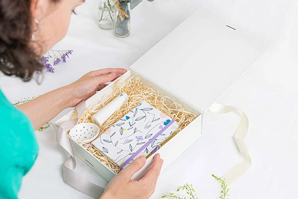 Luxury Rigid Magnetic Closure Gift Box With Dual Ribbons Luxury Rigid Magnetic Closure Gift Box With Dual Ribbons